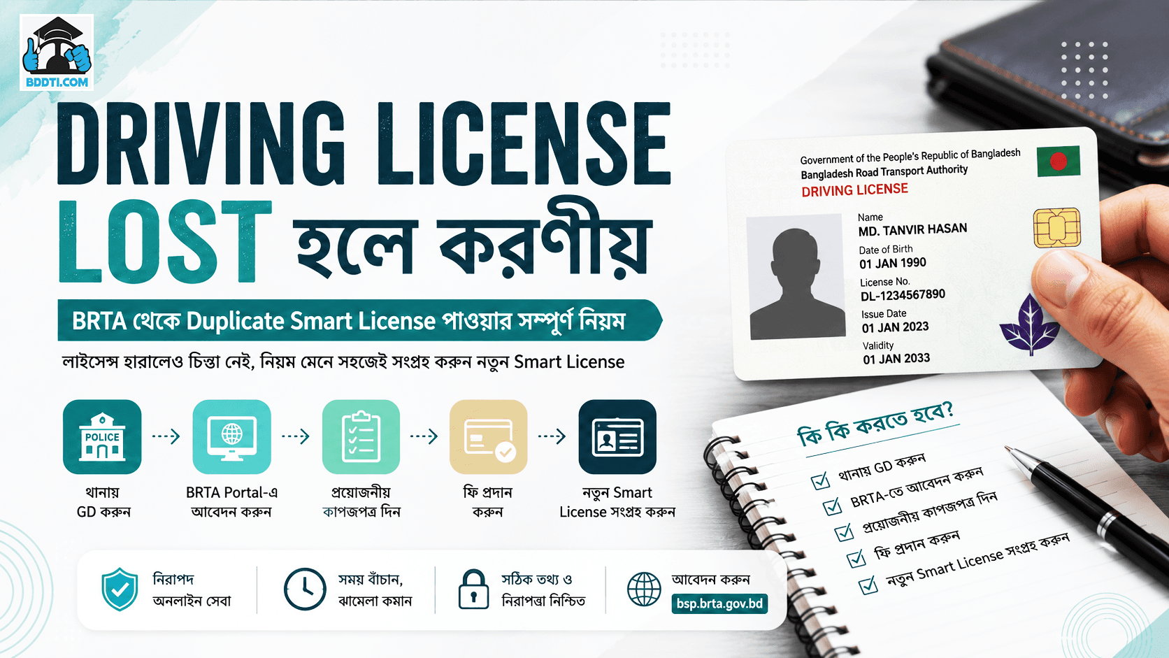 Driving License Lost হলে করণীয়  ||  BRTA Duplicate Driving License করার নিয়ম