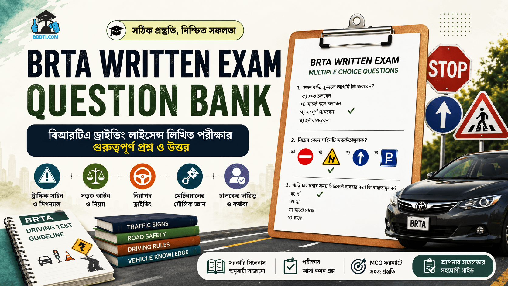 BRTA Written Exam Question Bank || বিআরটিএ ড্রাইভিং লাইসেন্স লিখিত পরীক্ষার প্রশ্ন ব্যাংক
