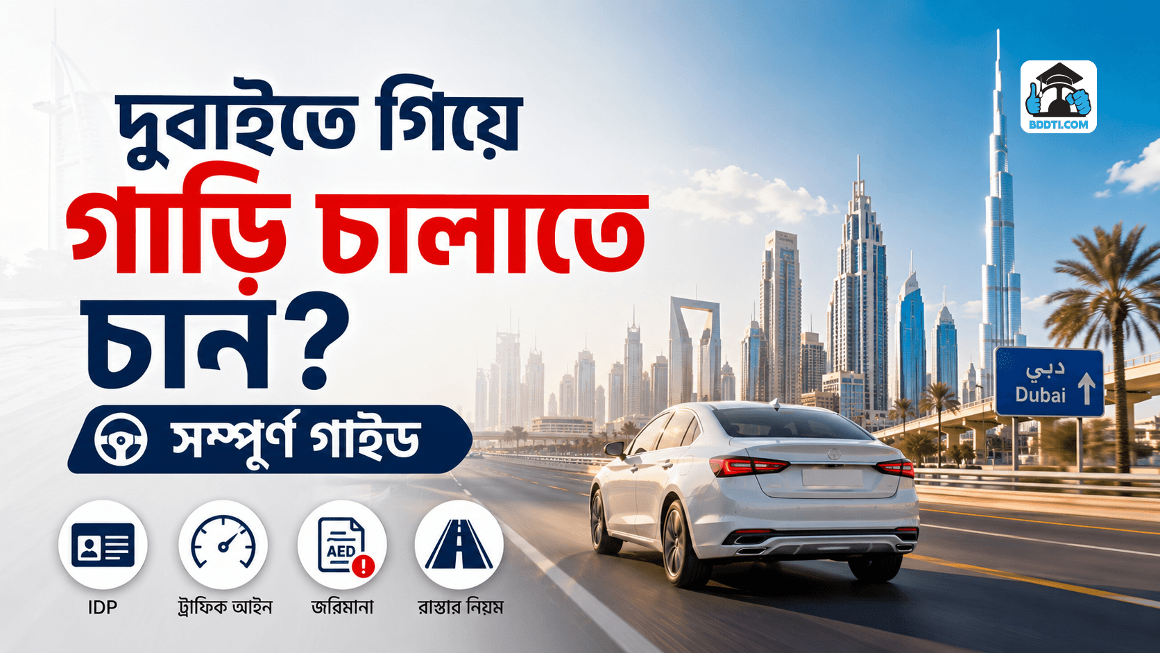 দুবাইতে গাড়ি চালানোর নিয়ম | Driving in Dubai Guide for Bangladeshis | BDDTI