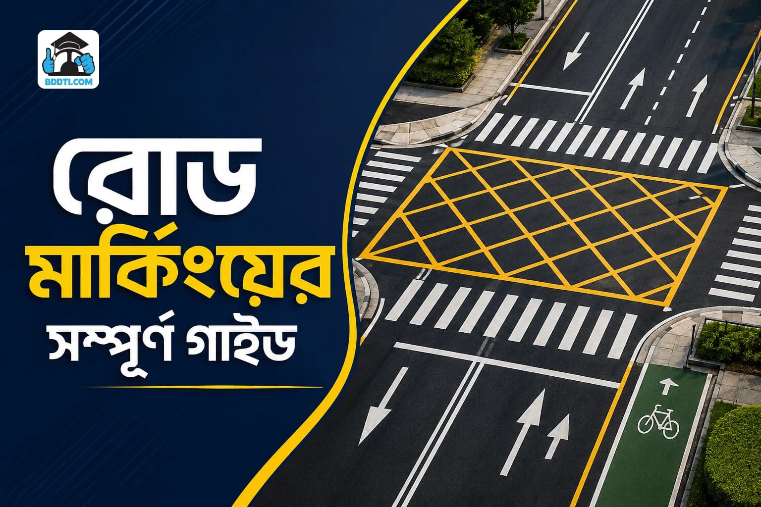 রাস্তার মার্কিং বা দাগের অর্থ | Road Marking Complete Guide | BDDTI