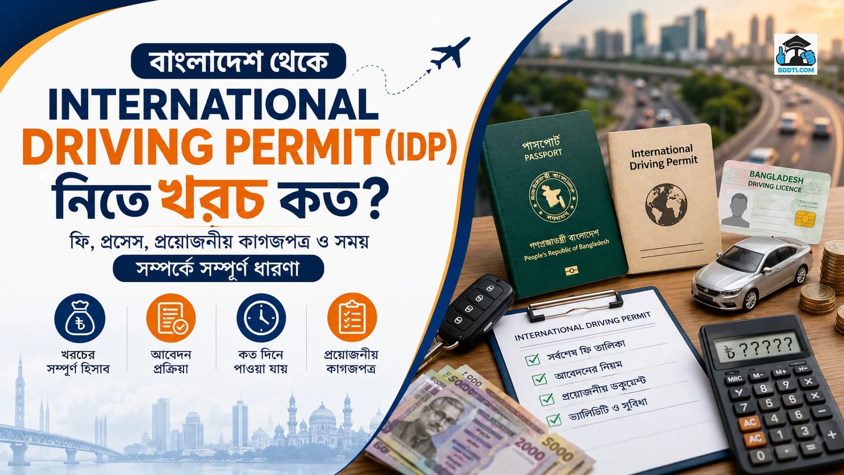 বাংলাদেশ থেকে International Driving Permit (IDP) নিতে খরচ কত?