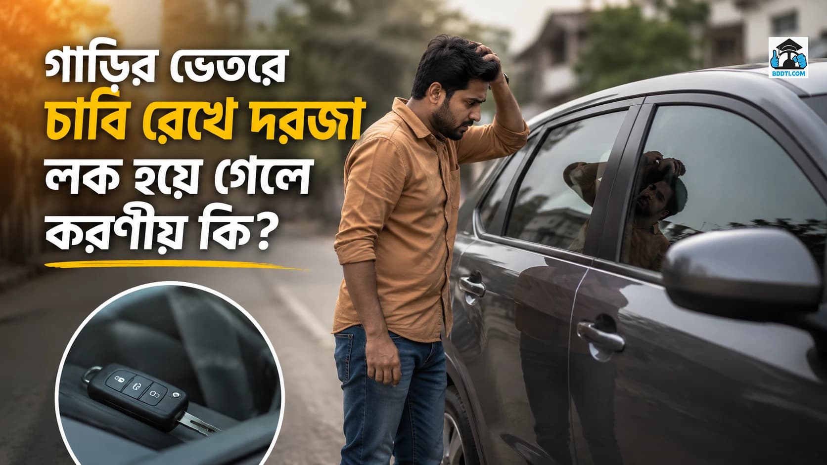 গাড়ির ভেতরে চাবি রেখে দরজা লক হয়ে গেলে করণীয় কী?