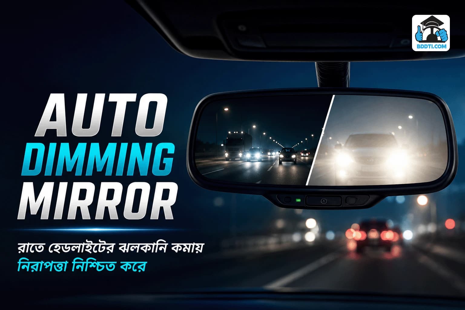 Auto Dimming Rear View Mirror কী? রাতে Headlight Glare কীভাবে কমায়? | BDDTI