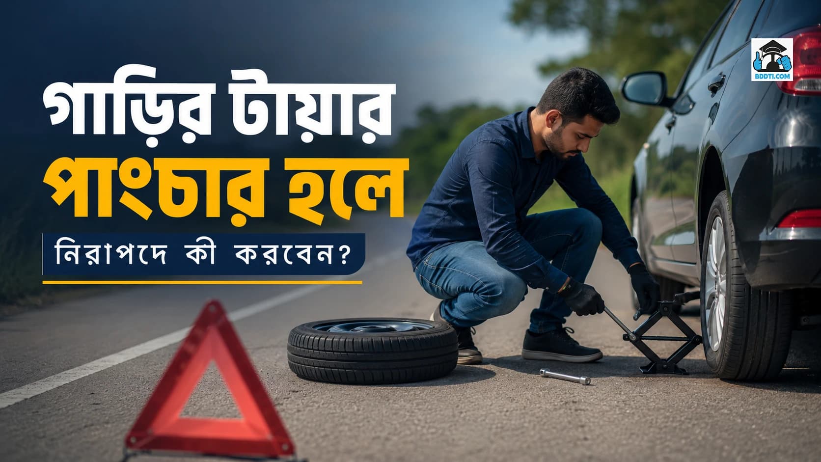 গাড়ির টায়ার পাংচার হলে নিরাপদে কী করবেন? সম্পূর্ণ গাইড