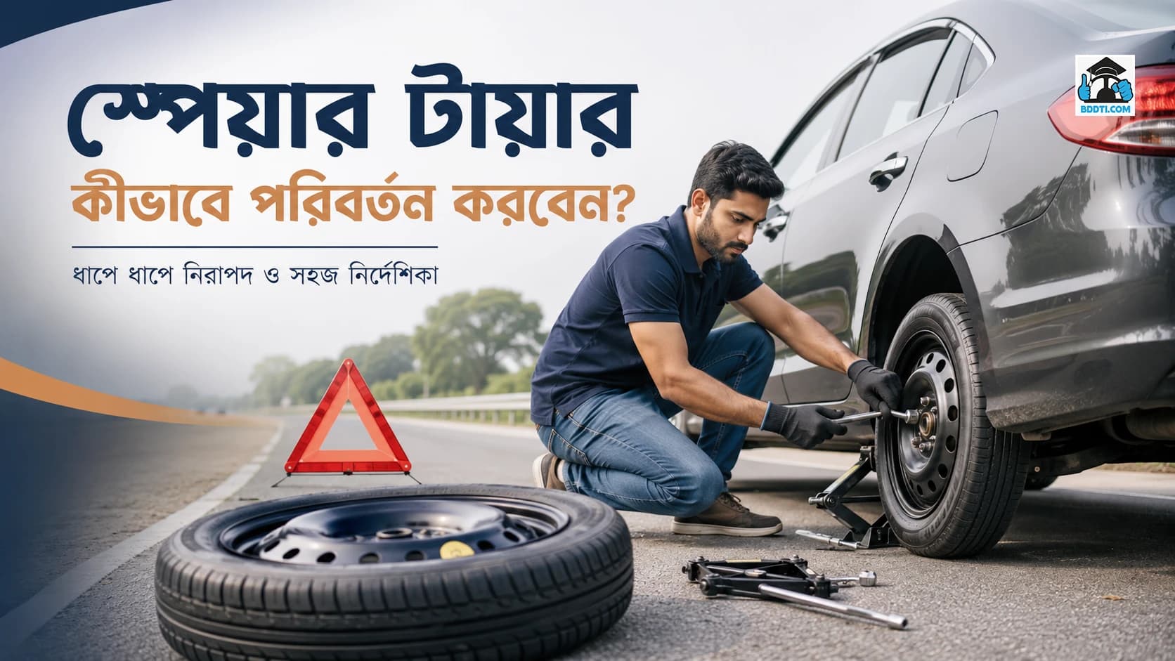 স্পেয়ার টায়ার কীভাবে পরিবর্তন করবেন? ধাপে ধাপে নিরাপদ ও সহজ নির্দেশিকা