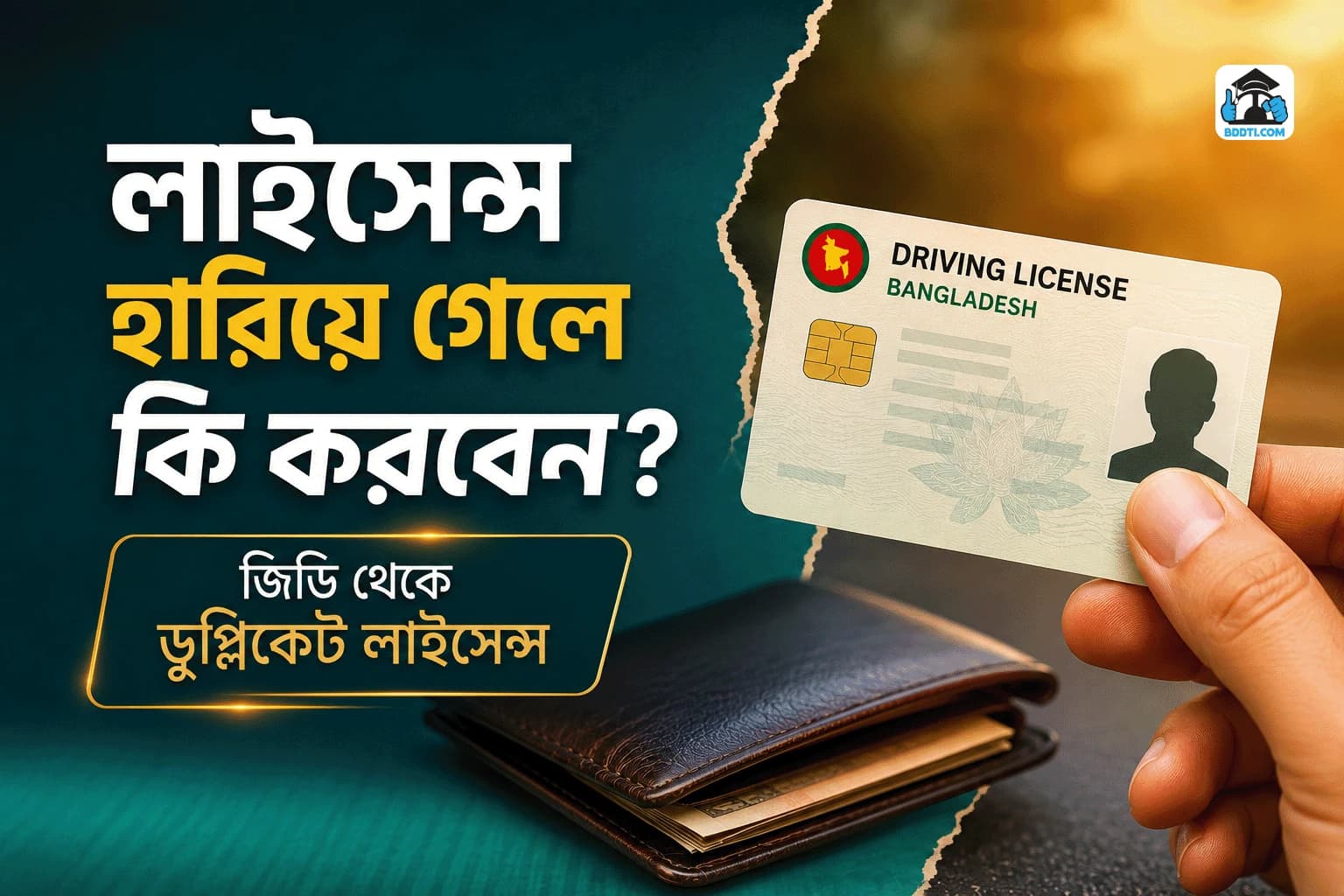 ড্রাইভিং লাইসেন্স হারিয়ে গেলে কী করবেন? Duplicate License পাওয়ার সম্পূর্ণ নিয়ম | BDDTI