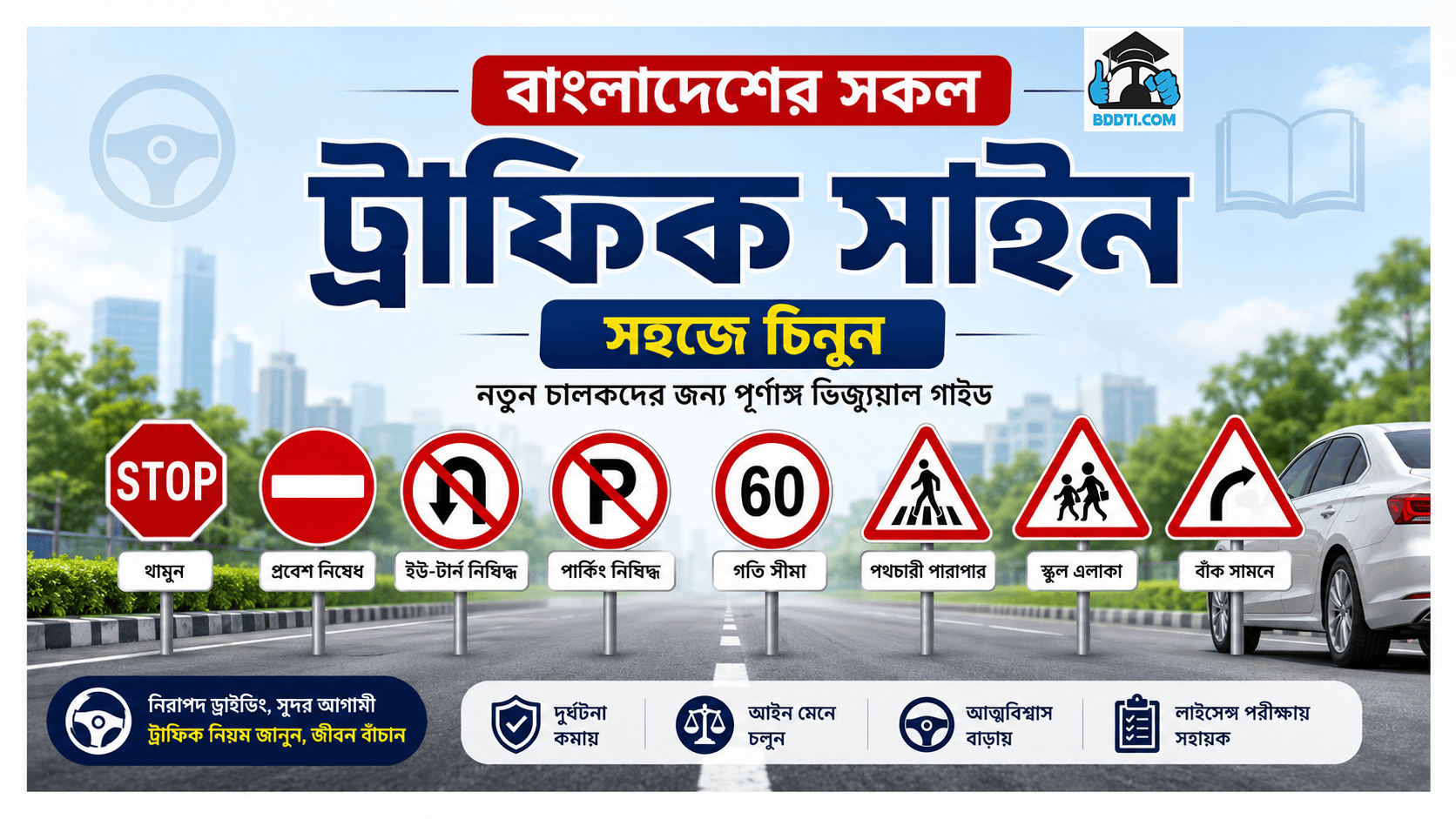 বাংলাদেশের সকল ট্রাফিক সাইন সহজে চিনুন: নতুন চালকদের জন্য পূর্ণাঙ্গ Visual গাইড