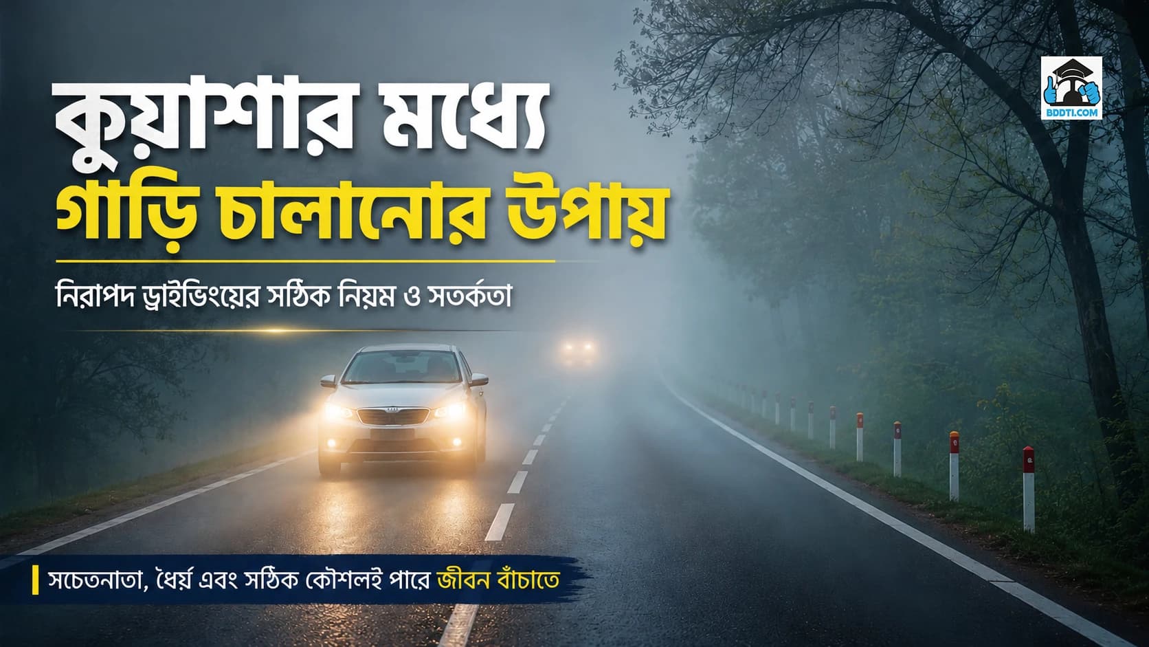 কুয়াশার মধ্যে নিরাপদ ড্রাইভিং