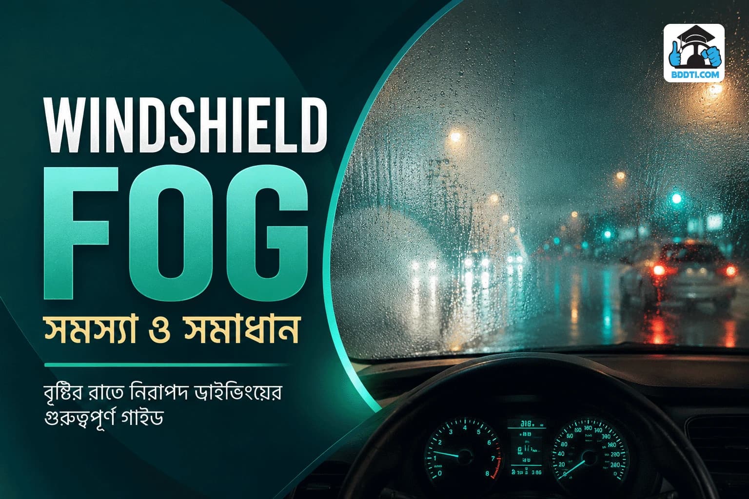 বৃষ্টির রাতে গাড়ি চালানোর সময় Windshield Fog (কাঁচ ঘোলা) হলে কী করবেন? | Safe Driving Guide | BDDTI